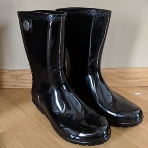 New UGG Women's Sienna Mid Calf Rain Boots - Black